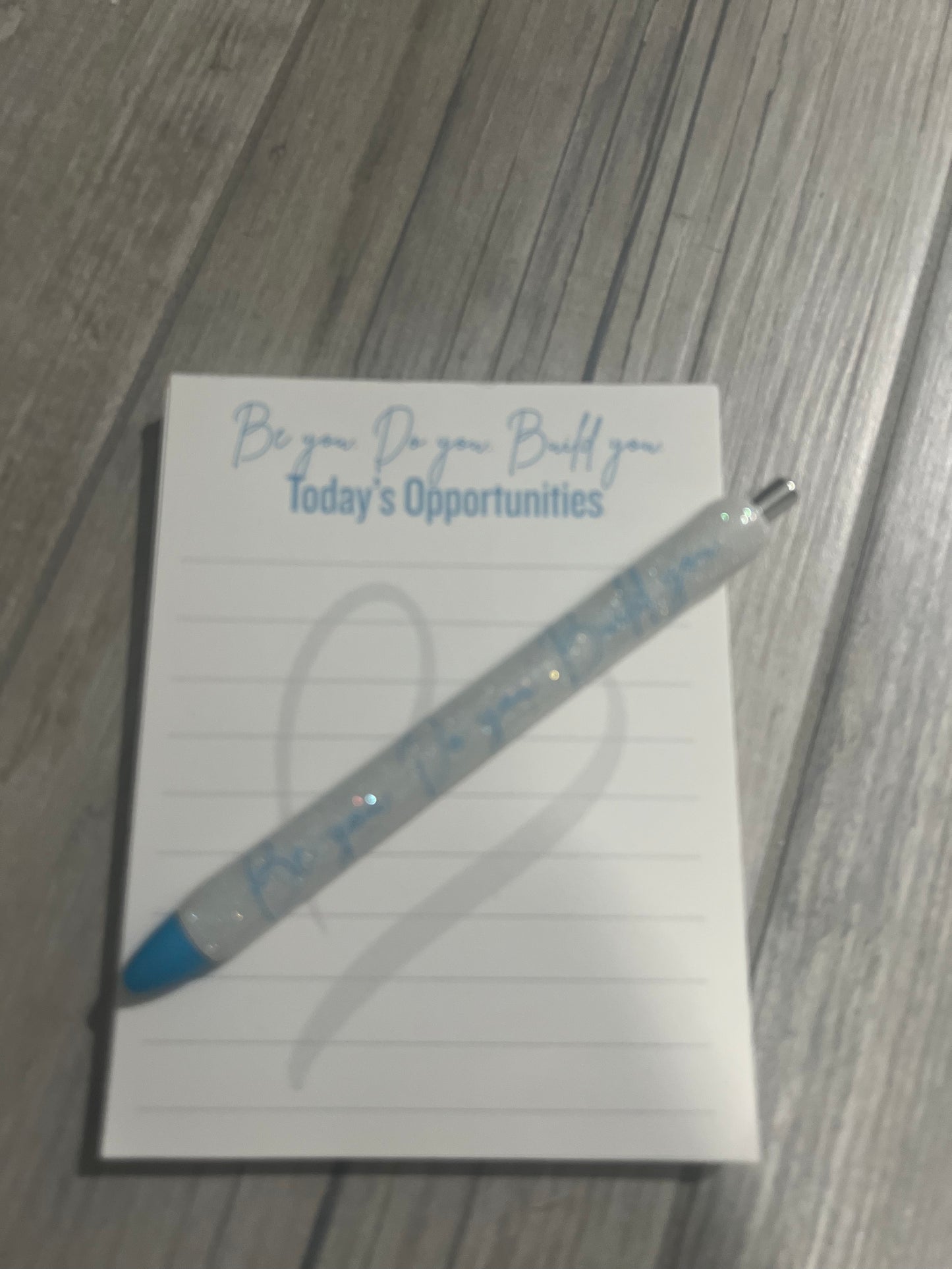 Glitter Pen & Opportunity Notepad