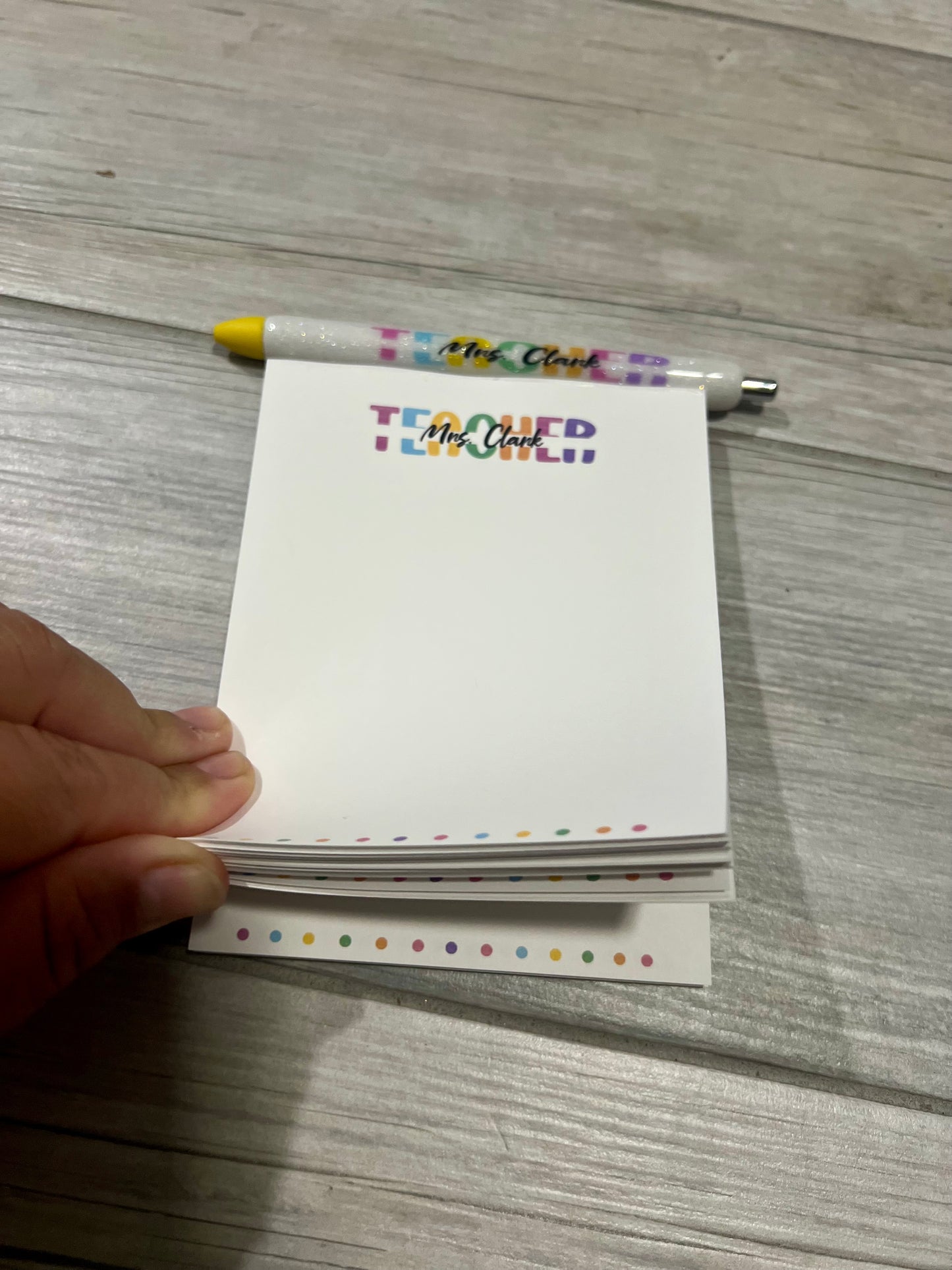 Teacher Notepad with Glitter Pen