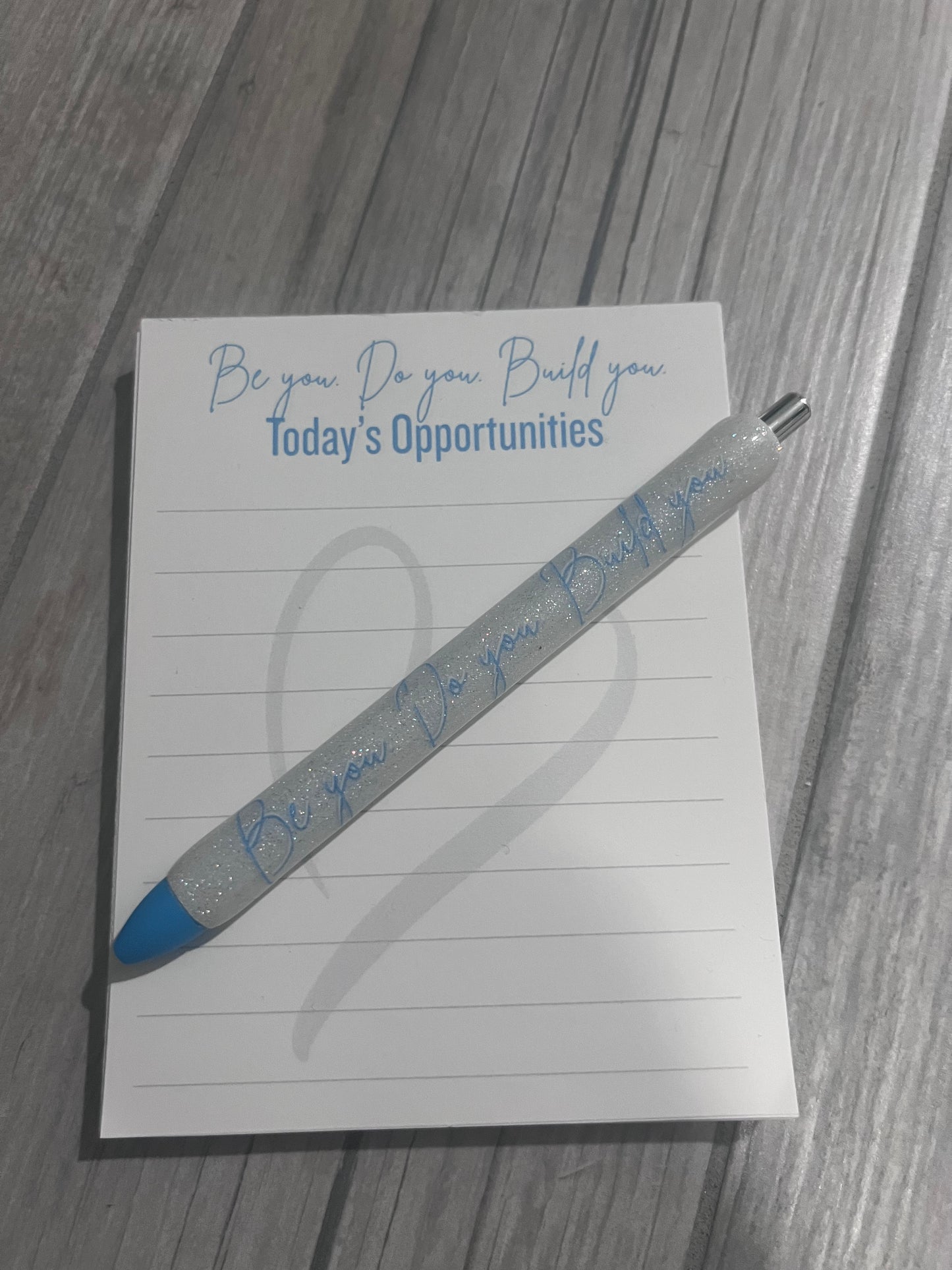 Glitter Pen & Opportunity Notepad