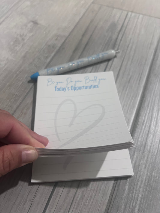 Glitter Pen & Opportunity Notepad