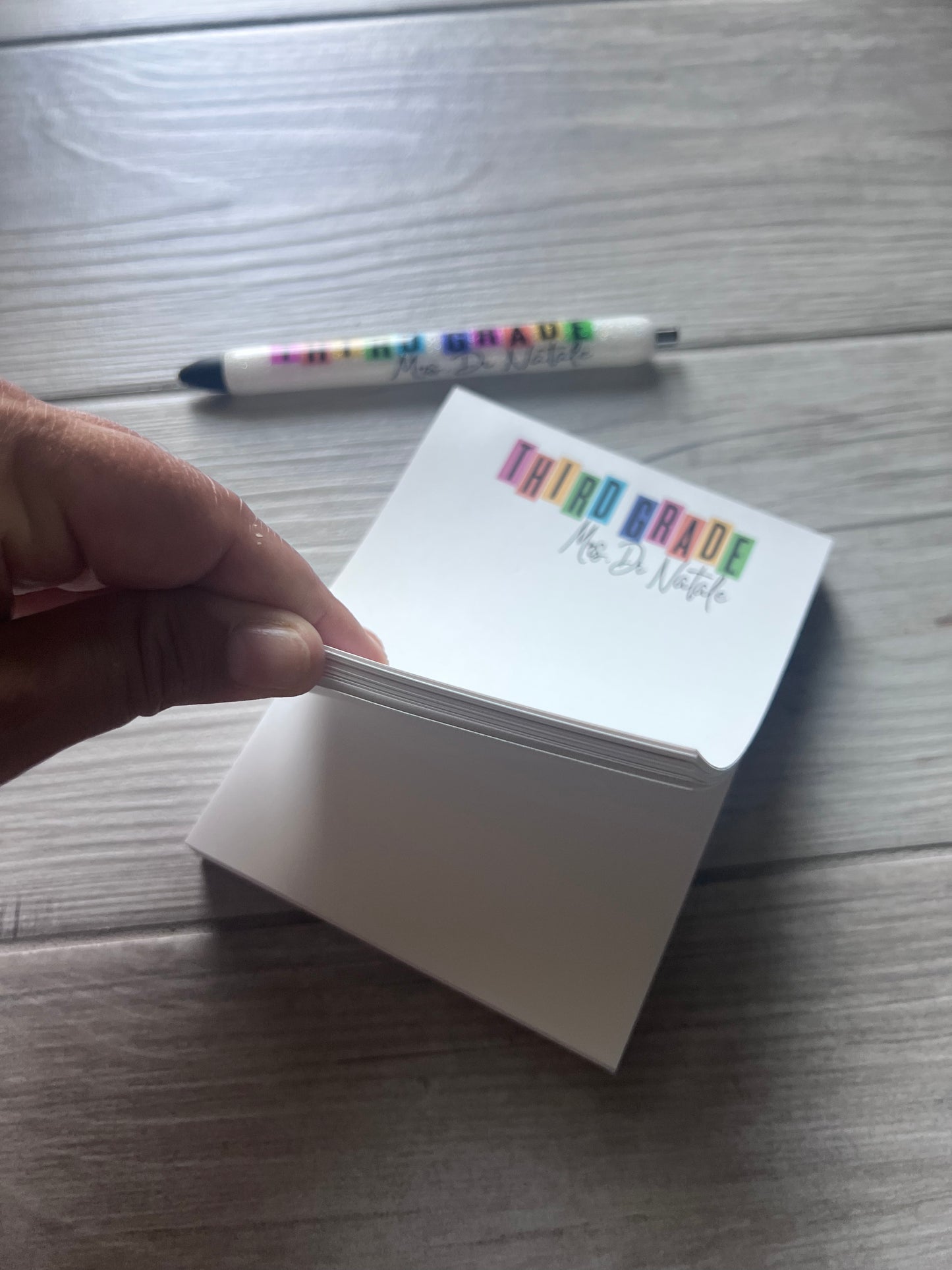 Teacher Notepad with Glitter Pen (Grade specific)